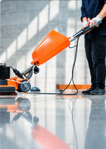 picture of person buffing shiny floor