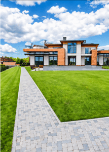 picture of manicured landscaping outside of building